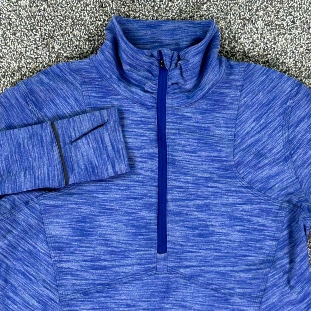 Lululemon Kanto Catch Me 1/2 Zip Pullover Athletic Top Womens 8 Blue‎ Space Dye